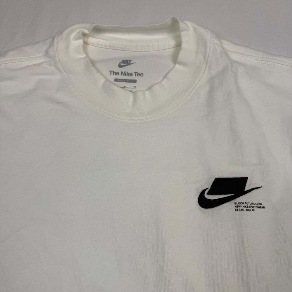 Nike Sportswear Block Futura Logo White Long Sleeve T-Shirt Men’s Medium